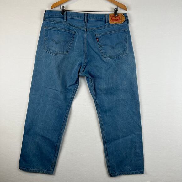 Levis 501 XX Jeans Mens 42x30 Blue Straight Button Fly Medium Wash (38x27) Denim - Picture 7 of 11